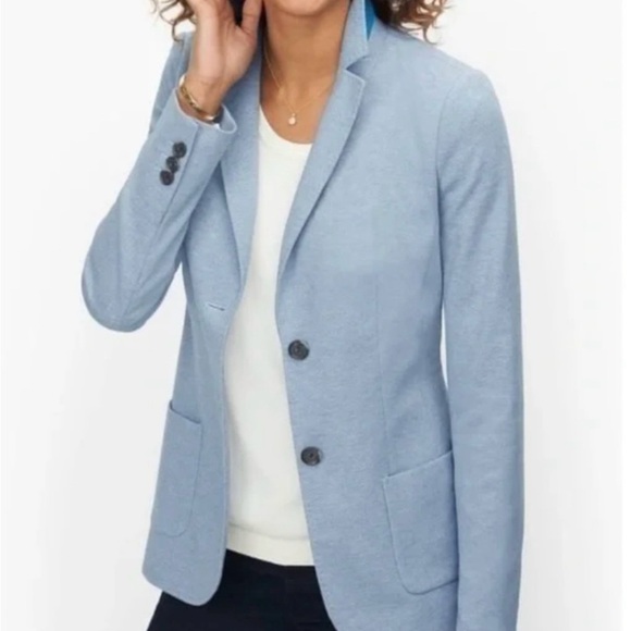 Talbots Blue Blazer with Notched Lapels and Tailored Silhouette size 6 petite - Picture 10 of 11